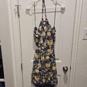 Abercrombie & Fitch Yellow Green Halter Sundress Mini